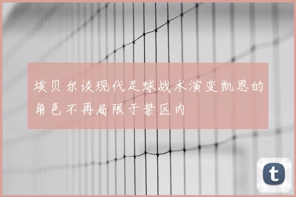 埃贝尔谈现代足球战术演变凯恩的角色不再局限于禁区内