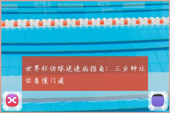 世界杯伪球迷速成指南:三分钟让你看懂门道